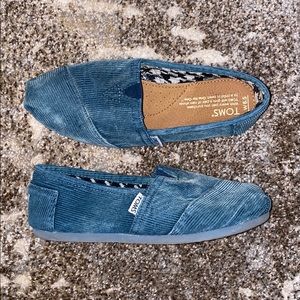 TOMS teal corduroy